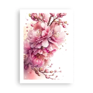 Plakat - Kwiat kwitnącej wiśni - 50x70 cm