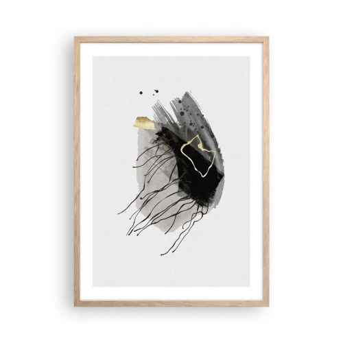 Plakat w ramie jasny dąb - W czerni i w złocie - 50x70 cm