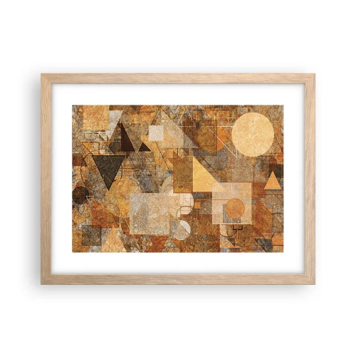 Plakat w ramie jasny dąb - Kubistyczne studium brązu - 40x30 cm