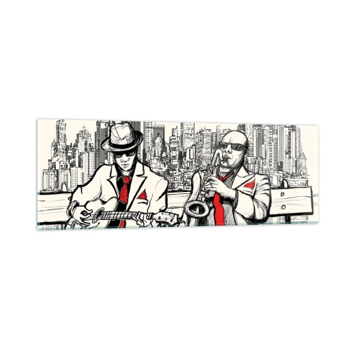 Obraz na szkle - Nowojorska improwizacja - 90x30 cm