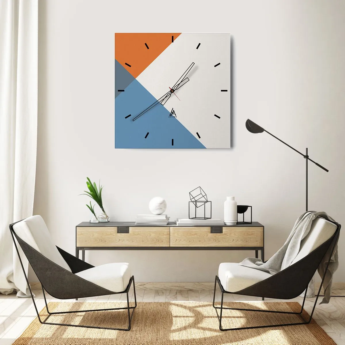 Zegar ścienny - Pod kątem… - 30x30 cm
