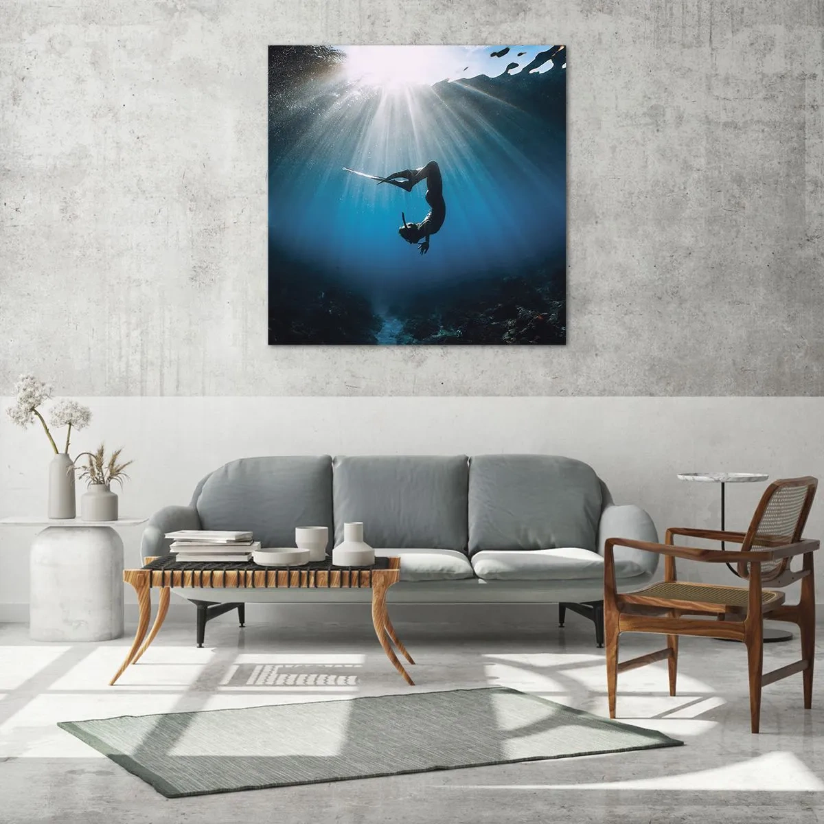 Obraz na szkle - Podwodny taniec - 30x30 cm