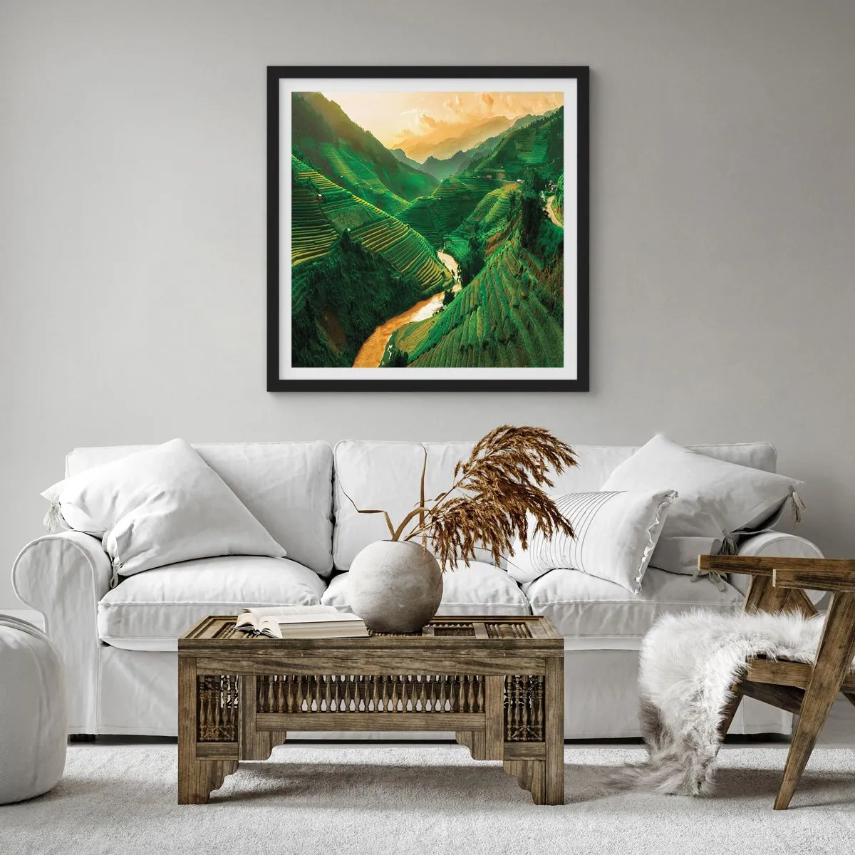 Plakat w czarnej ramie - Wietnamska dolina - 30x30 cm