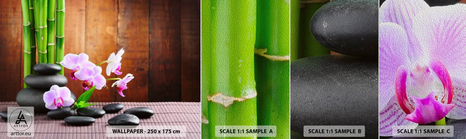 Fototapeta Próbka Premium Sand - Poznaj przyjemności wschodu - Kwiaty, Orchidea, Storczyk - 100x30 cm