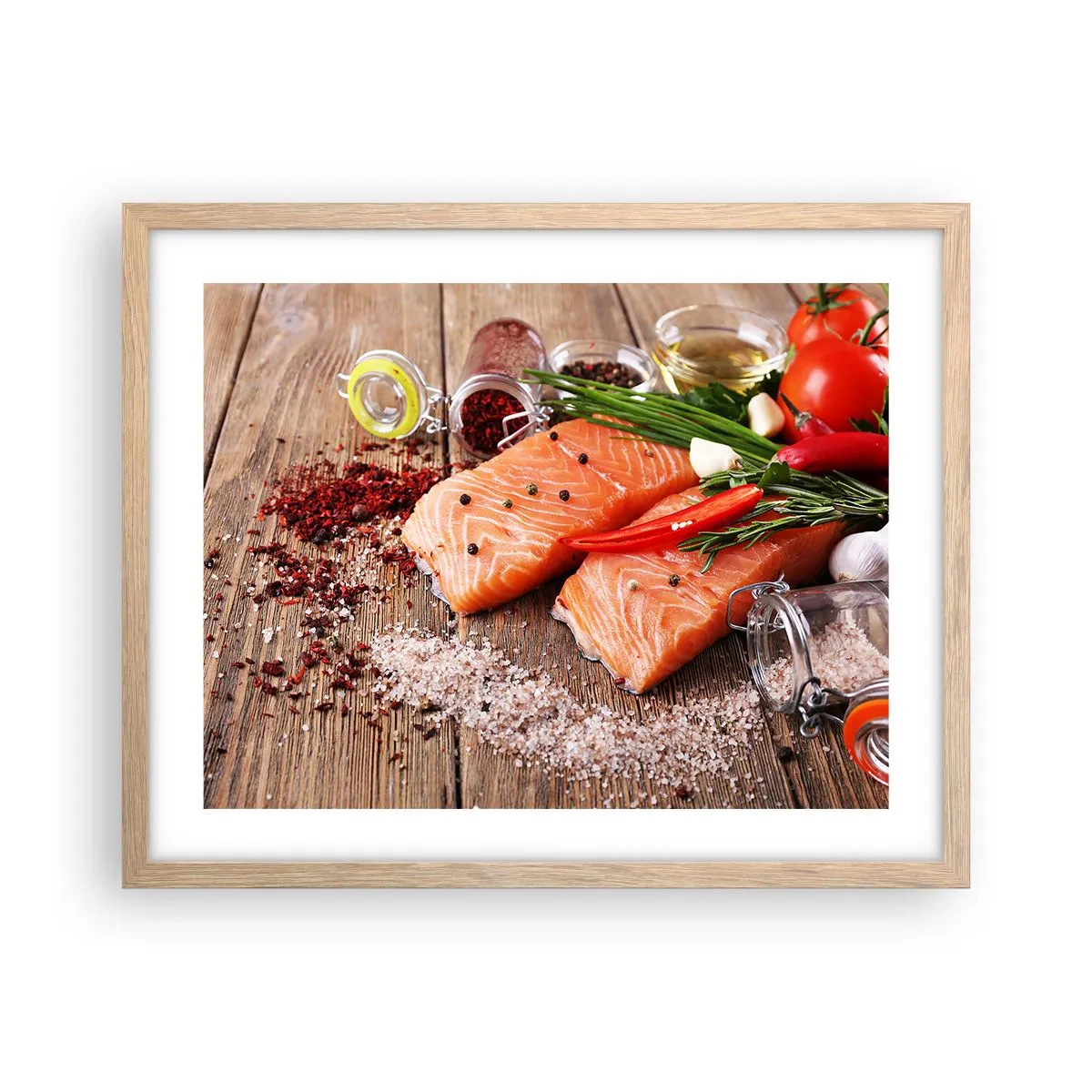 Plakat w ramie jasny dąb - Norweska przygoda w kuchni - 50x40 cm