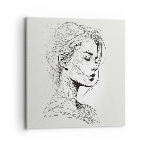 Obraz na płótnie - Portret w zamyśleniu - 70x70 cm