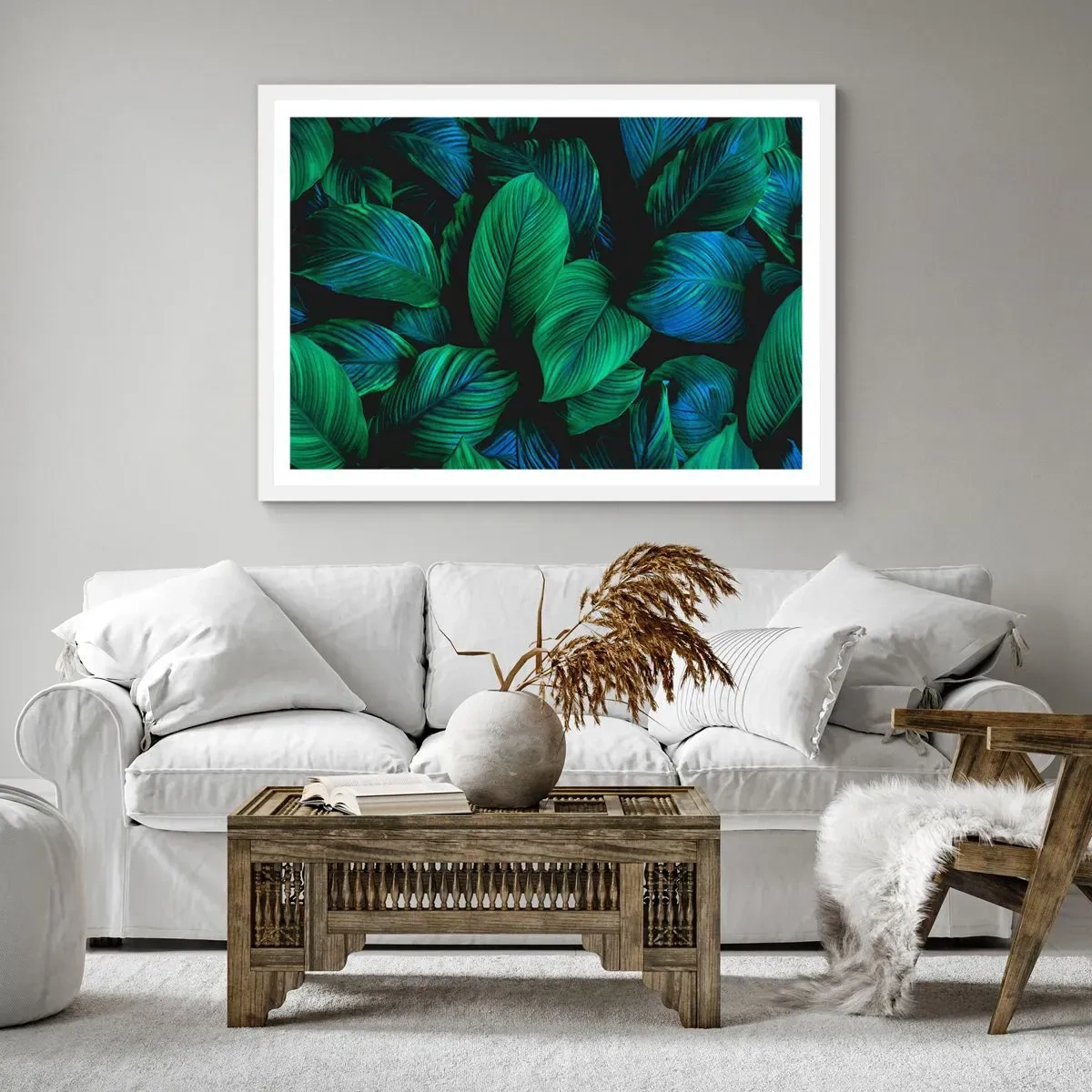 Plakat w białej ramie - W zielonym tłumie - 40x30 cm