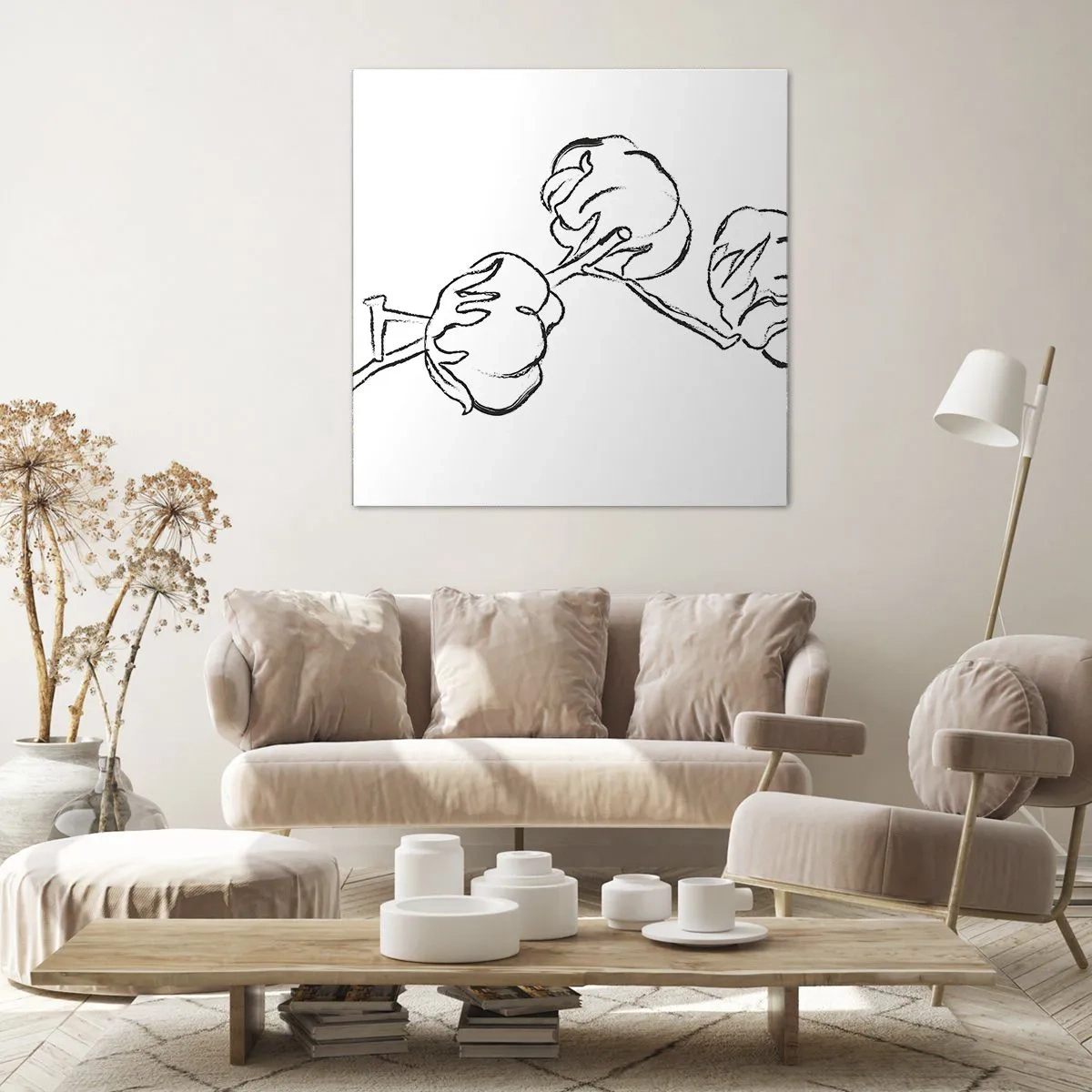 Obraz na płótnie - Bawełniany puch - 60x60 cm