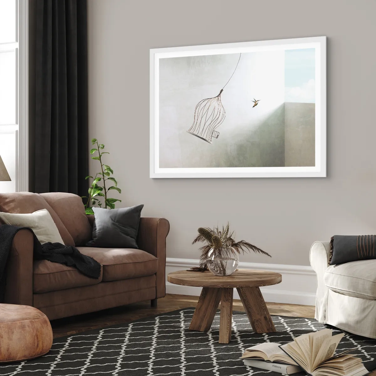 Plakat w białej ramie - W swoim żywiole - 50x40 cm