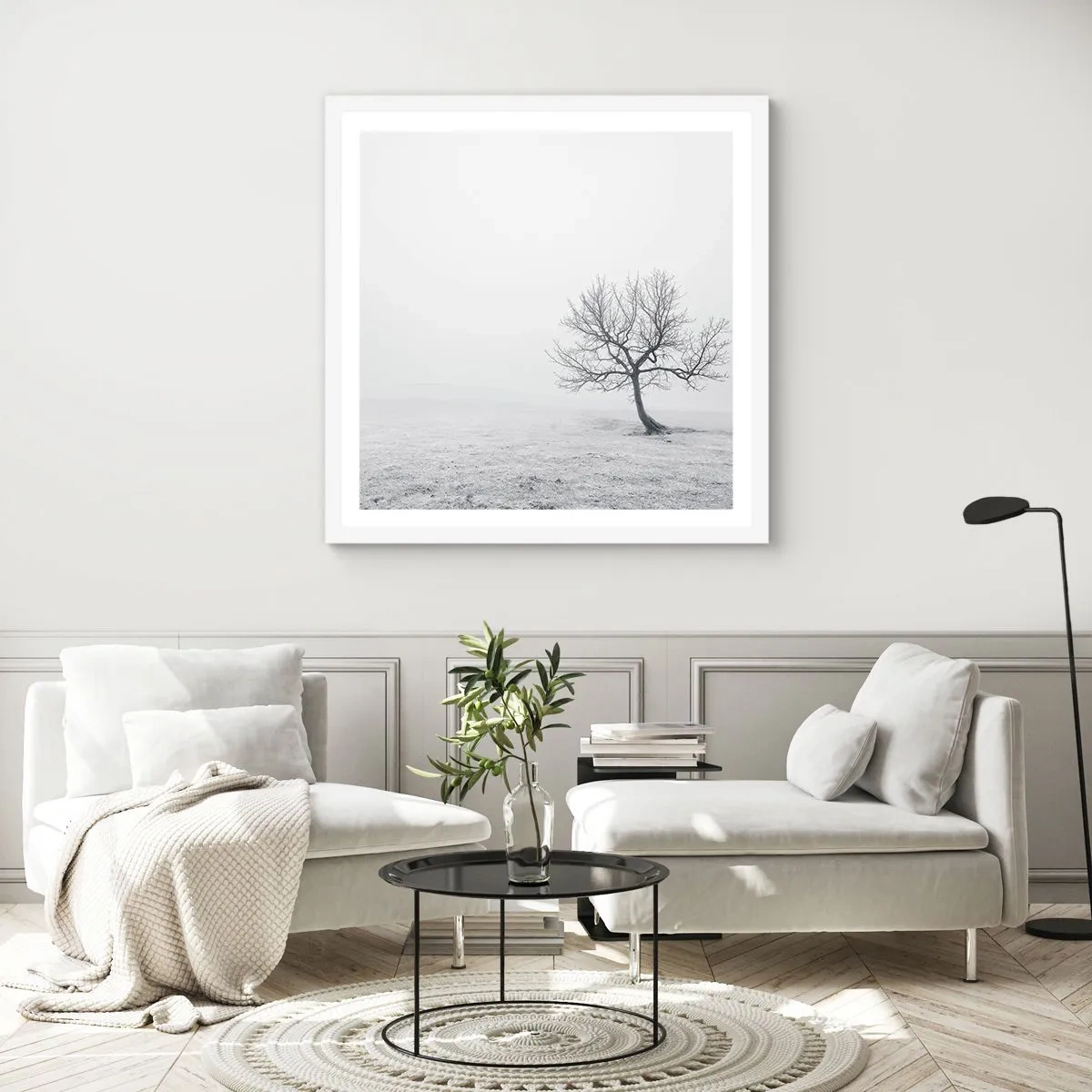 Plakat w białej ramie - Przeciw nicości - 60x60 cm