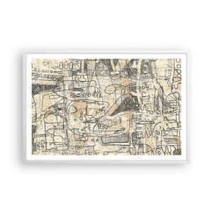 Plakat w białej ramie - Czeka na rozszyfrowanie - 91x61 cm