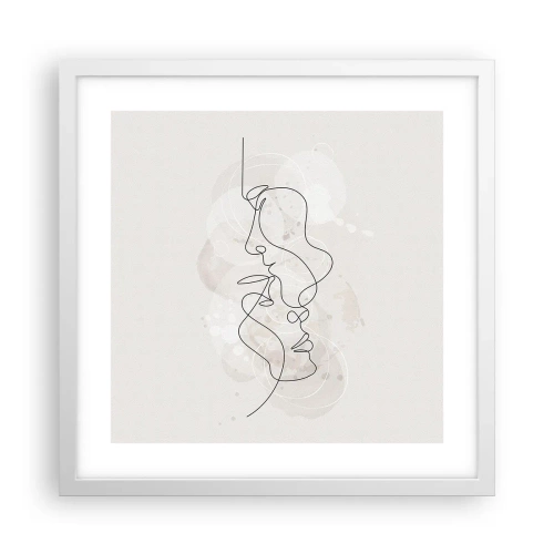 Plakat w białej ramie - Splątani w uścisku - 40x40 cm