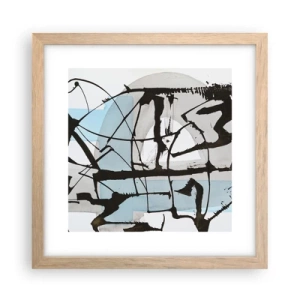 Plakat w ramie jasny dąb - Mimo wszystko błękitny - 30x30 cm