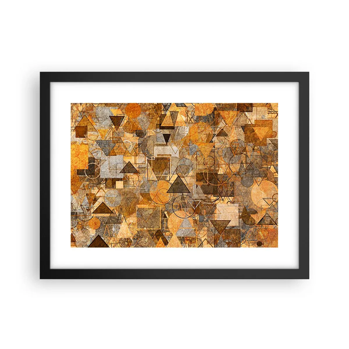 Plakat w czarnej ramie - Świat ujęty w formę - 40x30 cm