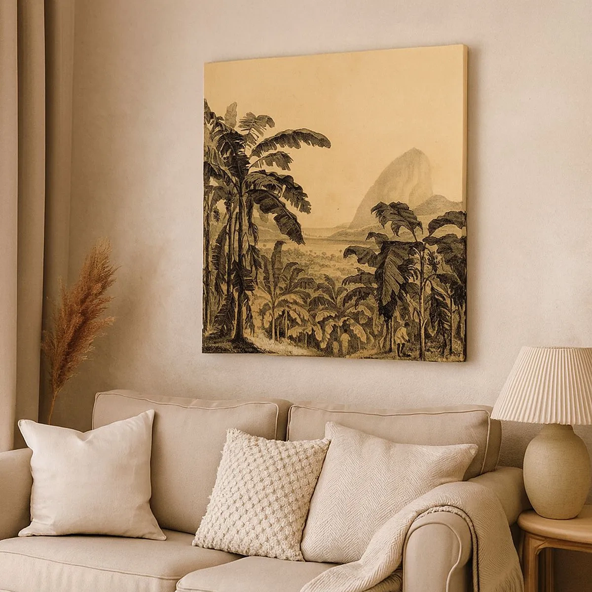 Obraz na płótnie - w kolonialnym klimacie - 30x30 cm