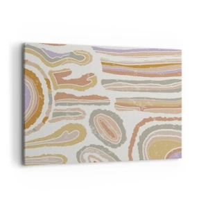 Obraz na płótnie - Kolorowe przekroje abstrakcyjnych kształtów - 100x70cm - Barwne przekroje - Nowoczesna dekoracja ścienna do salonu, kuchni i sypialni ARTTOR