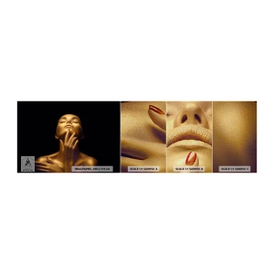 Fototapeta Próbka Premium Canvas - Jak złoty jedwab - Kobieta, Twarz Kobiety, Ciało - 100x30 cm