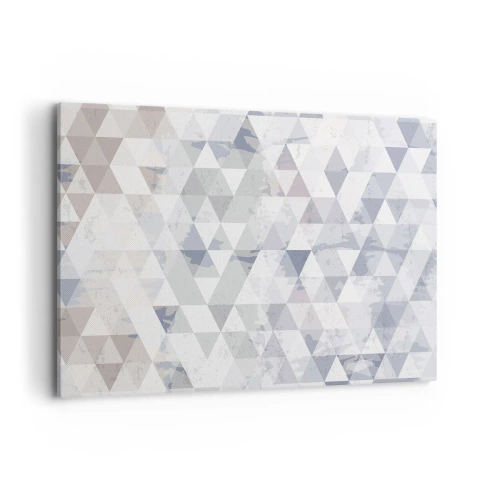 Obraz na płótnie - Geometryczny wzór z trójkątów w pastelowych odcieniach - 100x70cm - W rytmie na trzy - Nowoczesna dekoracja ścienna do salonu, kuchni i sypialni ARTTOR