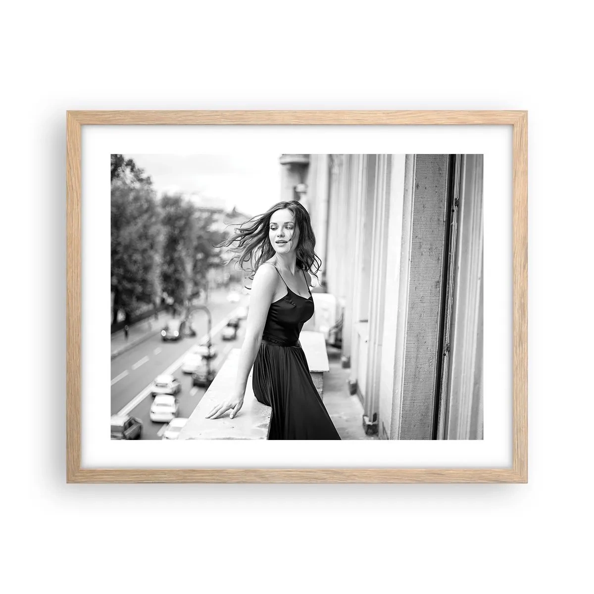 Plakat w ramie jasny dąb - Z pewnością paryżanka - 50x40 cm