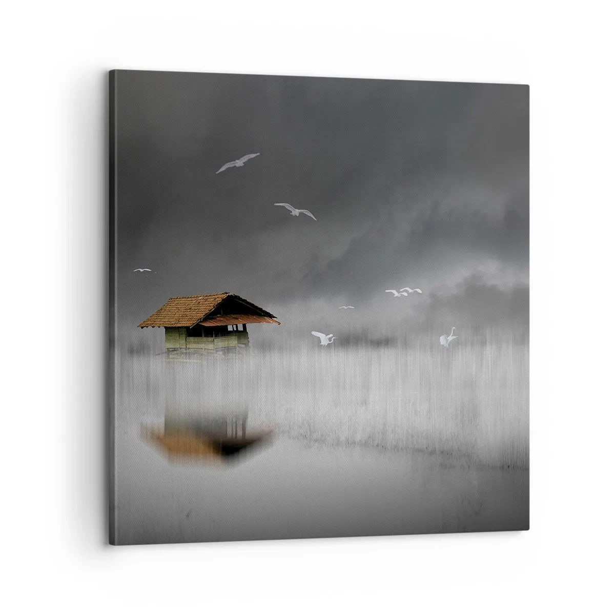 Obraz na płótnie - Schronienie przed deszczem - 60x60 cm