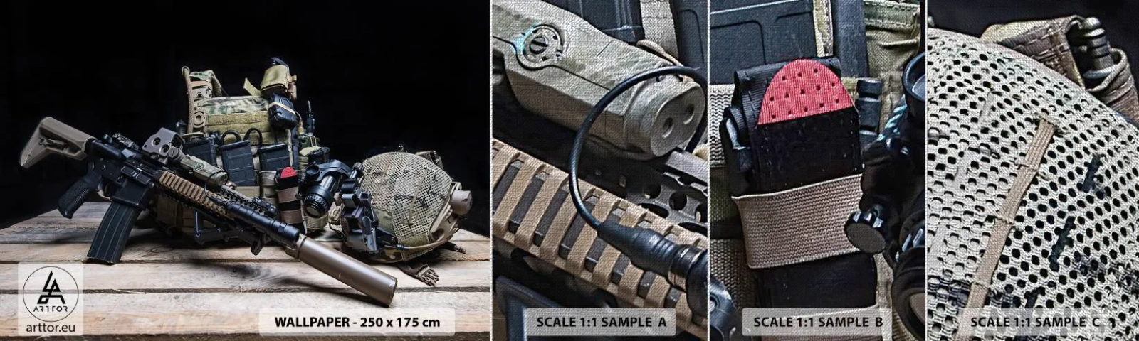 Fototapeta Próbka Premium Canvas - Spocznij! - Militaria, Karabin, Broń - 100x30 cm