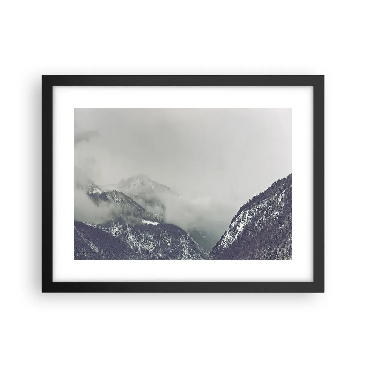 Plakat w czarnej ramie - Omglona dolina - 40x30 cm