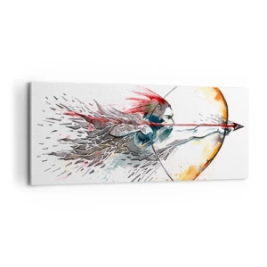 Obraz na płótnie - Mityczny wojownik z ognistym łukiem - 100x40 cm