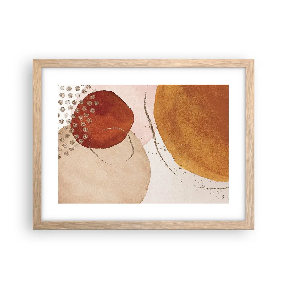Plakat w ramie jasny dąb - Krągłość i ruch - 40x30 cm