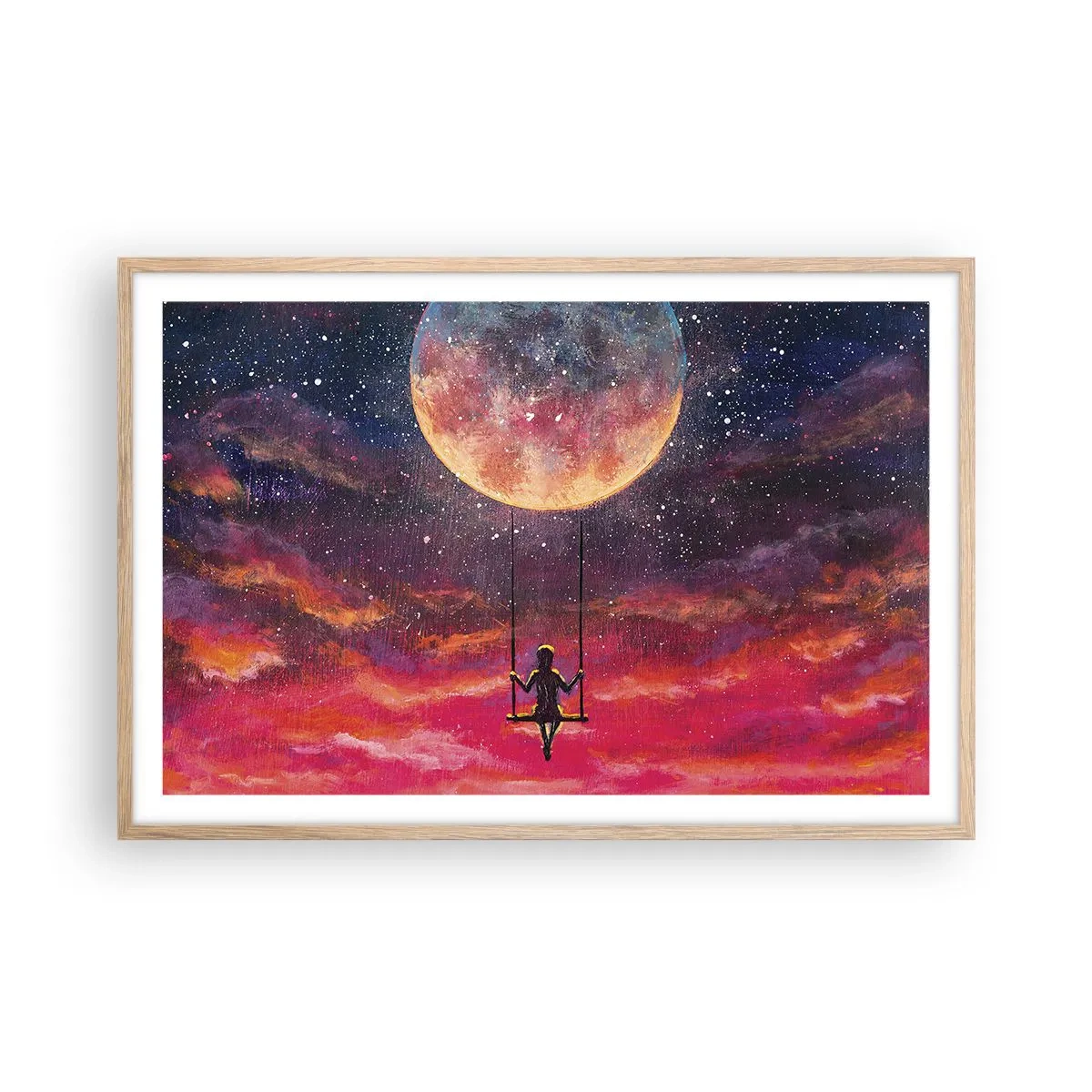Plakat w ramie jasny dąb - Bujać w obłokach - 91x61 cm