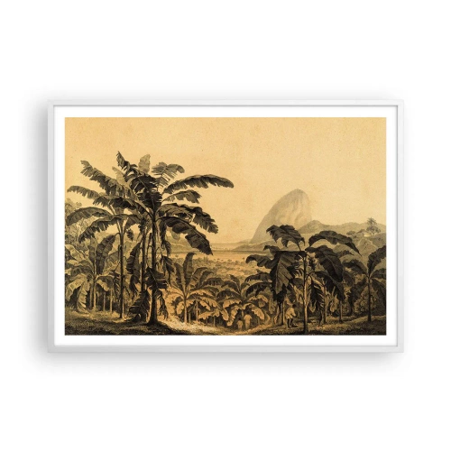 Plakat w białej ramie - w kolonialnym klimacie - 100x70 cm