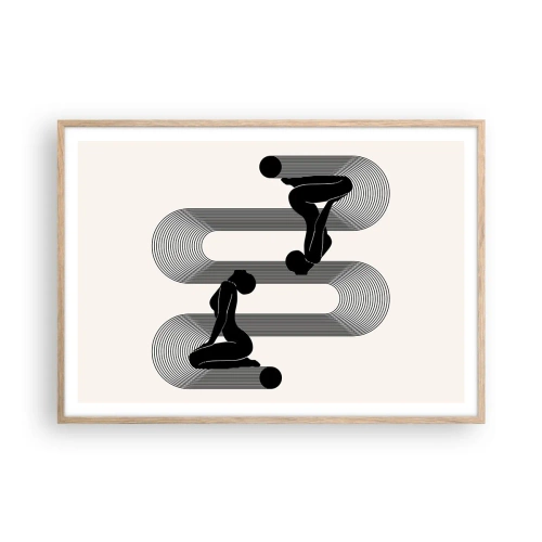 Plakat w ramie jasny dąb - Zmysłowa symetria - 100x70 cm