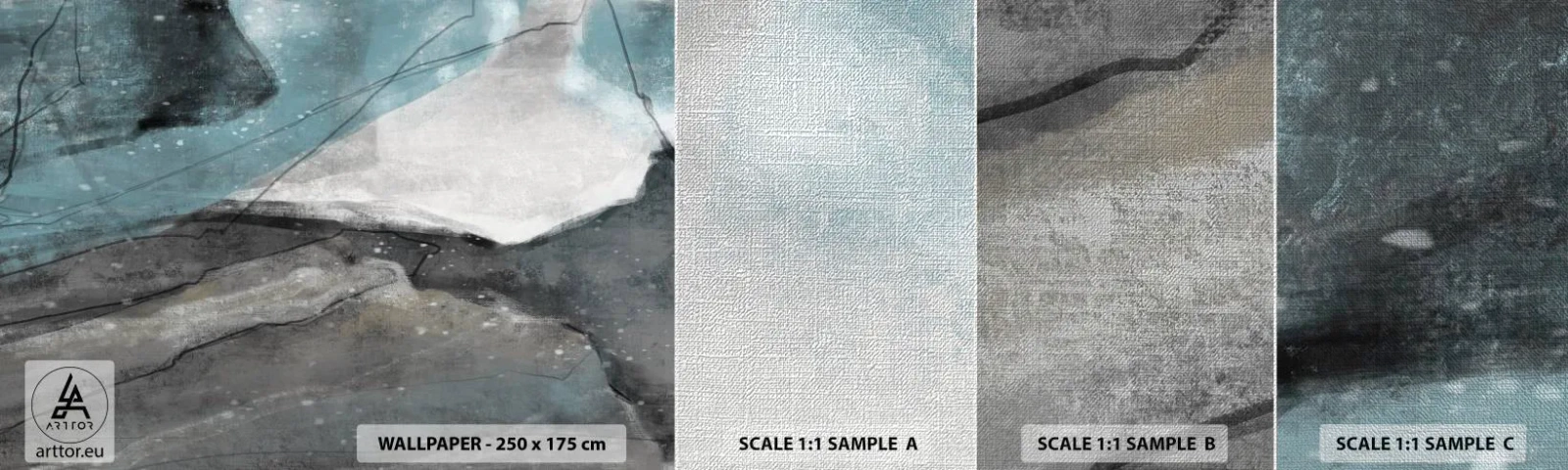 Fototapeta Próbka Premium Canvas - Abstrakcja: skały i lód - Minimalizm, Sztuka, Współczesna - 100x30 cm