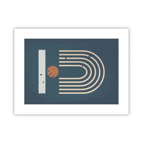 Plakat - Geometria na granacie - 40x30 cm