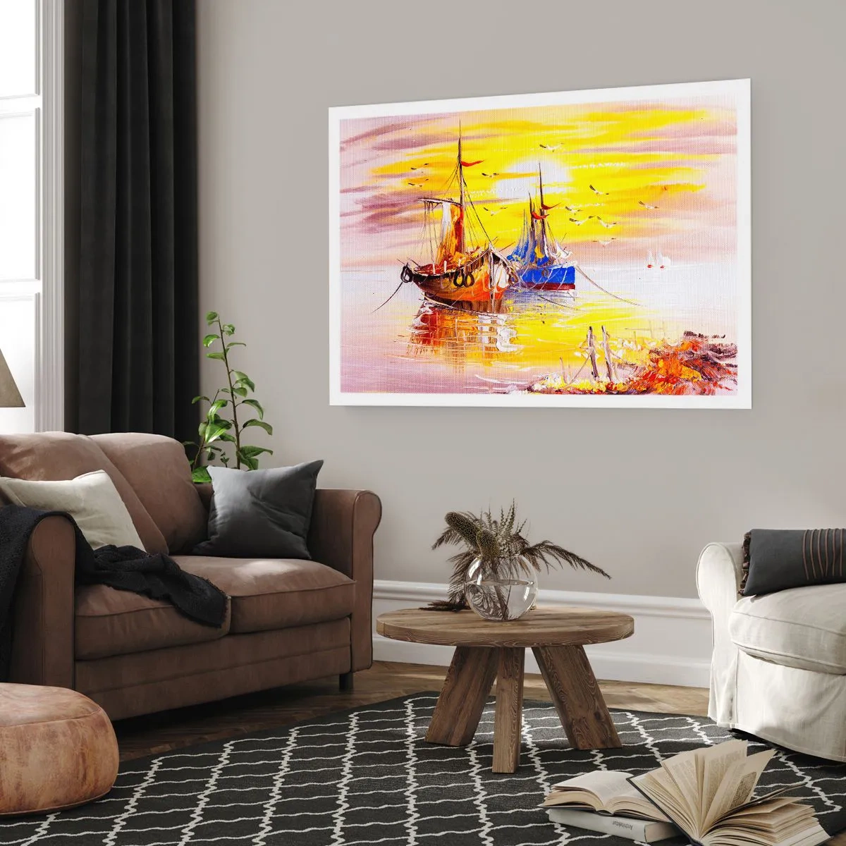 Plakat - Zasłużony odpoczynek w porcie - 50x40 cm