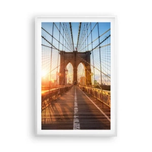 Plakat w białej ramie - Na złotym moście - 61x91 cm
