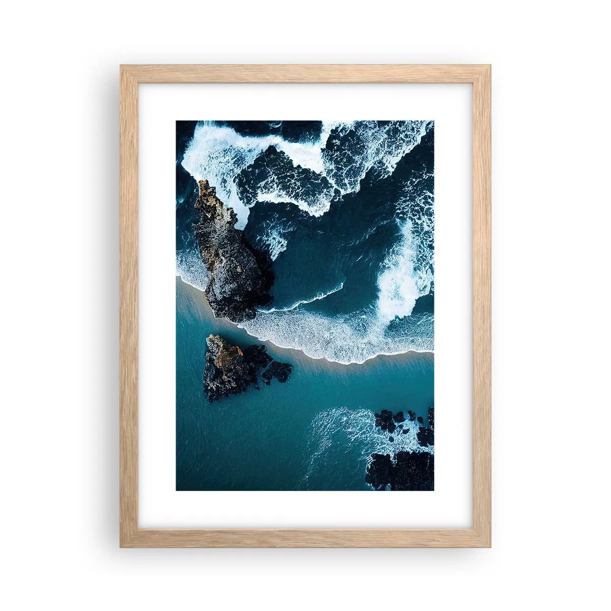 Plakat w ramie jasny dąb - Otulone falami - 30x40 cm