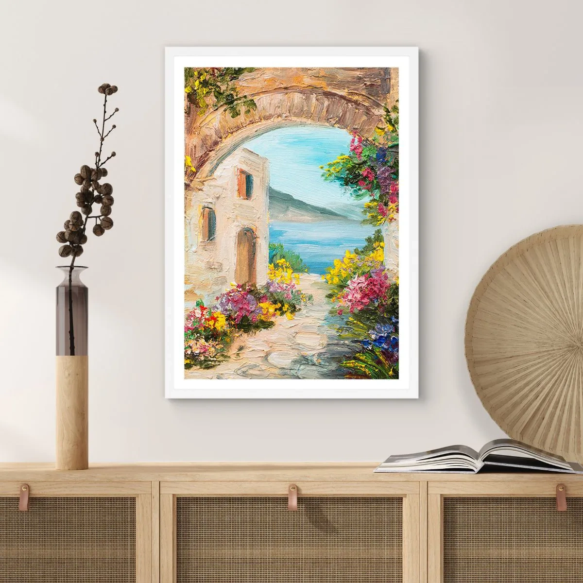 Plakat w białej ramie - Urok nadmorskiej prowincji - 70x100 cm