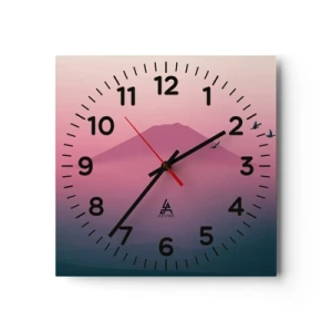 Zegar ścienny - Wędrowcy ponad chmurami - 40x40 cm