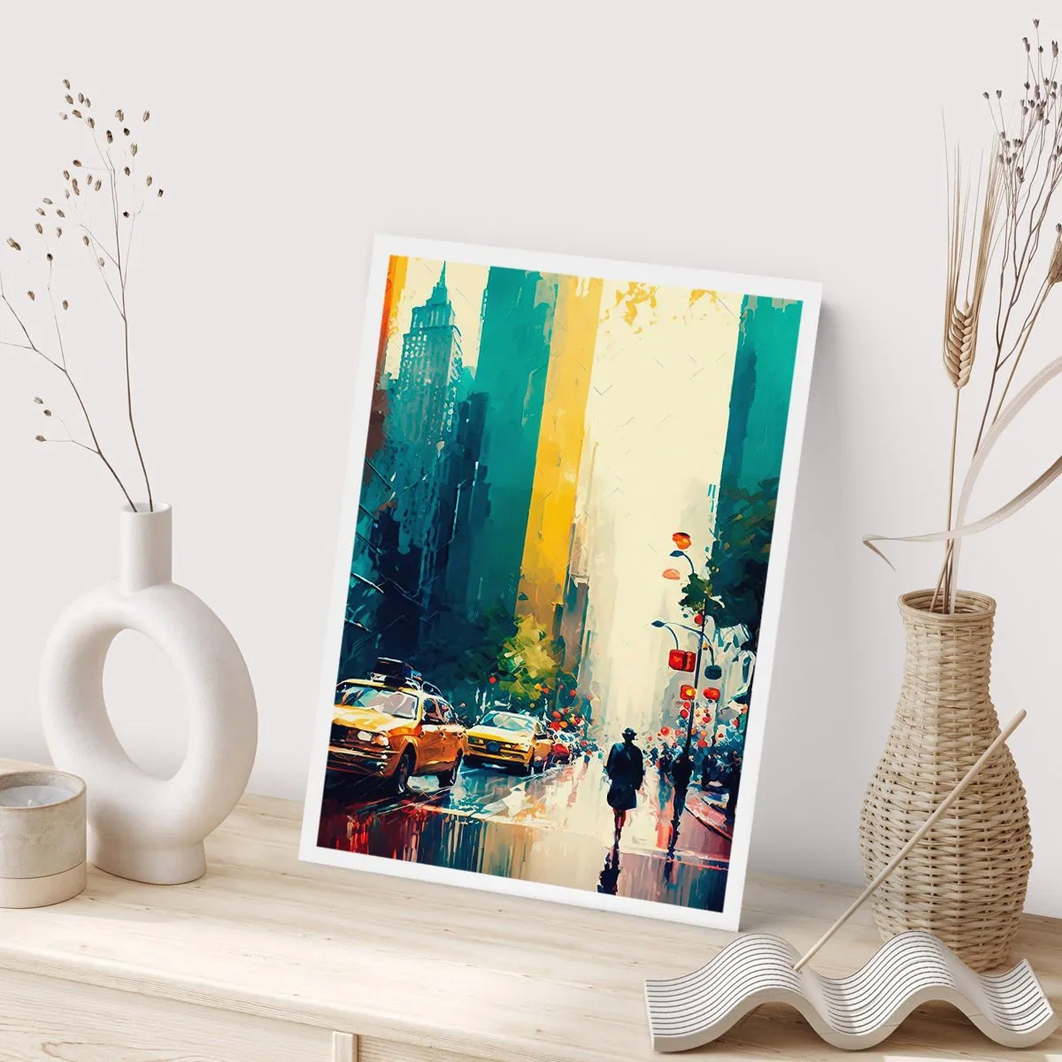 Plakat - Nowy Jork – tu nawet deszcz jest kolorowy - 61x91 cm