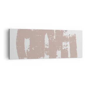 Obraz na płótnie - Łagodne różowe kształty na jasnym tle - 140x50cm - Abstrakcja w łagodnym różu - Nowoczesna dekoracja ścienna do salonu i sypialni ARTTOR