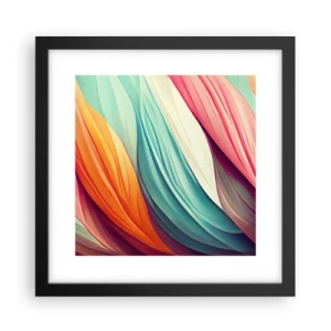 Plakat w czarnej ramie - Tęczowy splot - 30x30 cm