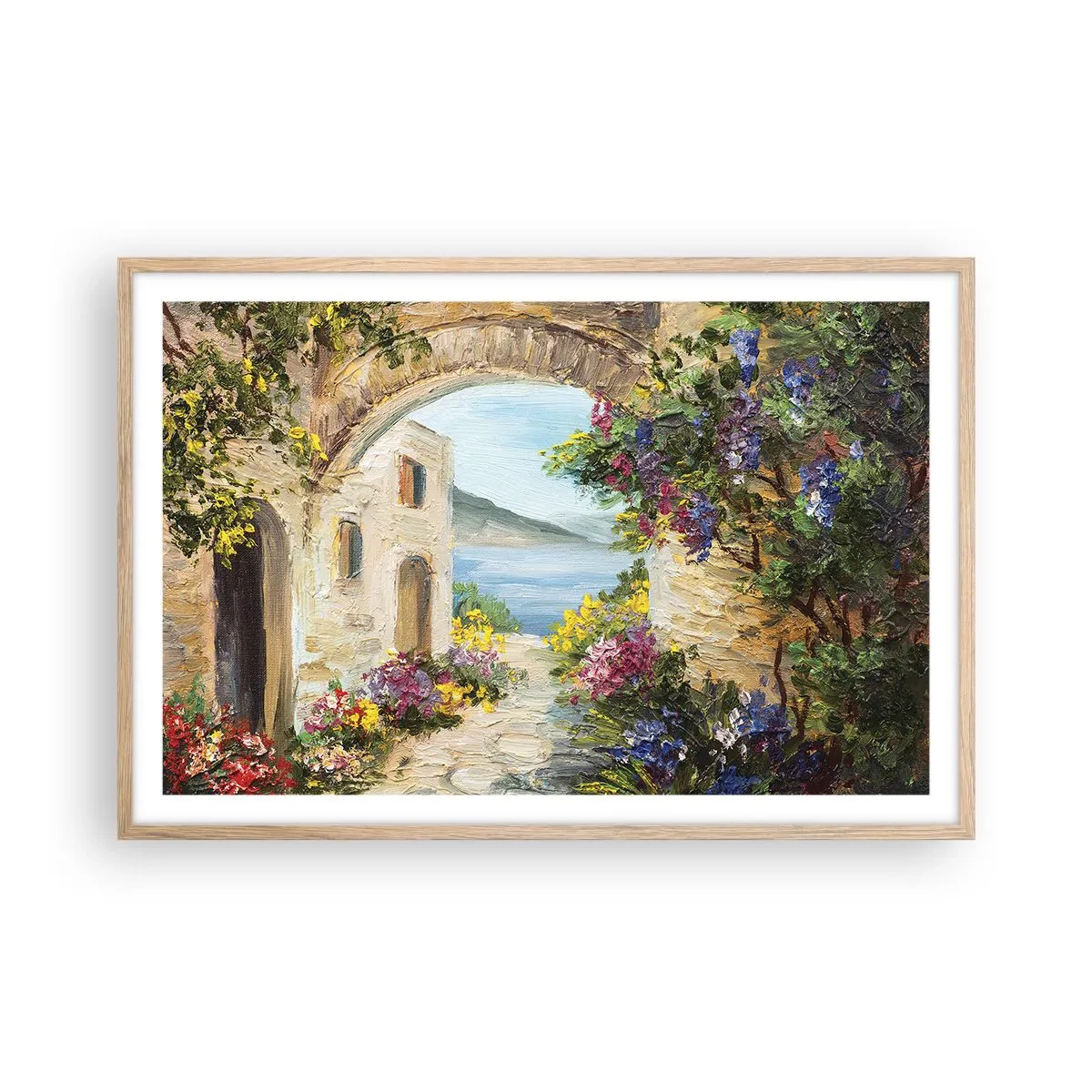 Plakat w ramie jasny dąb - Urok nadmorskiej prowincji - 91x61 cm