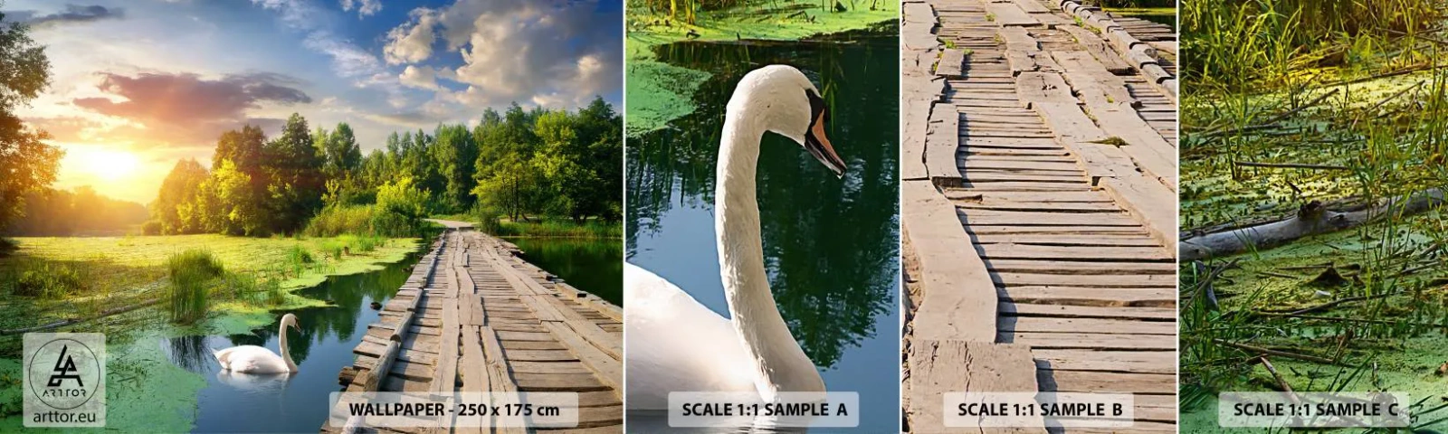 Fototapeta Próbka Samoprzylepna Deluxe Sticker - Lato, lato wszędzie - Krajobraz, Jezioro, Las - 100x30 cm