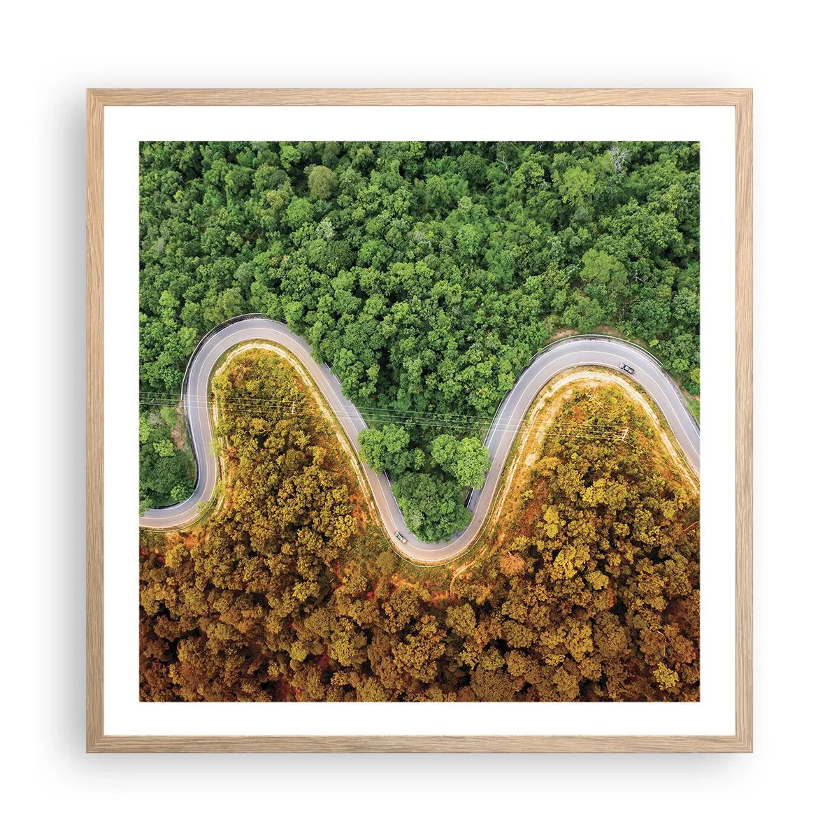 Plakat w ramie jasny dąb - Granice i przełomy - 60x60 cm