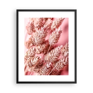 Plakat w czarnej ramie - Kwietna kaskada w różu - 40x50 cm