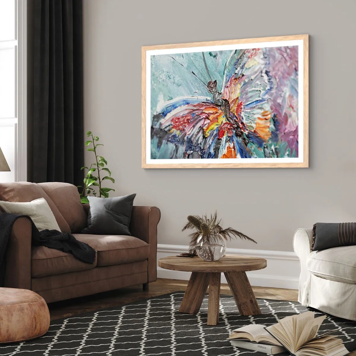 Plakat w ramie jasny dąb - Pomalowany przez naturę - 100x70 cm