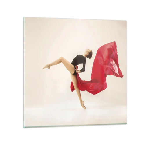 Obraz na szkle - Czerwone i czarne - 40x40 cm