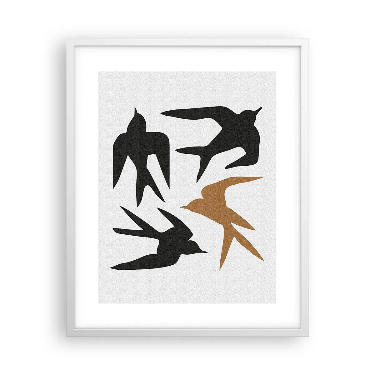 Plakat w białej ramie - Jaskółcze zabawy - 40x50 cm