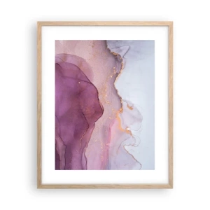 Plakat w ramie jasny dąb - Fale lila i fioletu - 40x50 cm