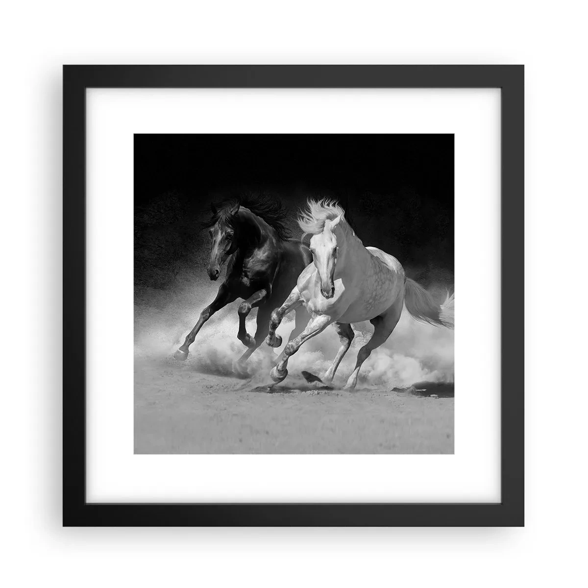 Plakat w czarnej ramie - Galop wolności - 30x30 cm